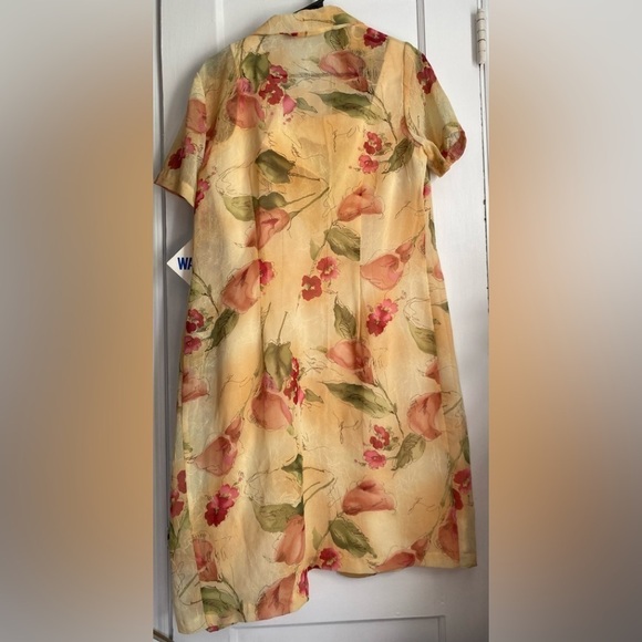 Dressbarn 2 Piece Midi Dress (yellow and floral coat), Size: 10 - Picture 2 of 7